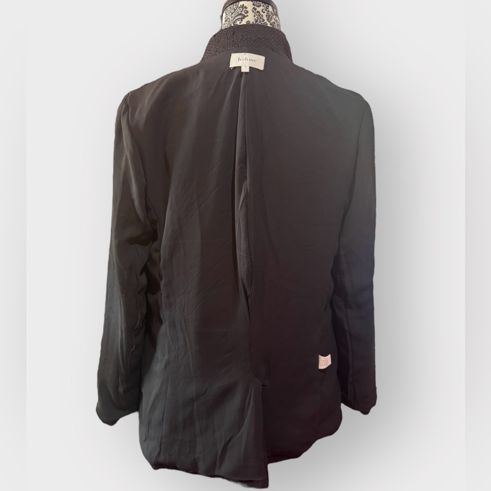 Bohme Textured Tailored Black Blazer Jacket Size Small - Picture 5 of 9